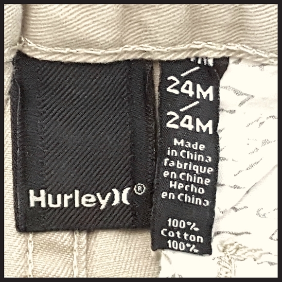 HURLEY 24m Red Logo Khaki Cargo Pants - Picture 6 of 7